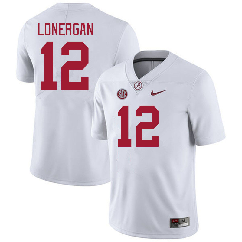 #12 Dylan Lonergan Alabama Crimson Tide Jerseys Football Stitched-White
